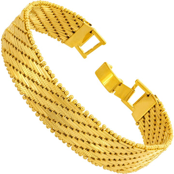 13mm Vintage Flat Basket Weave Bracelet