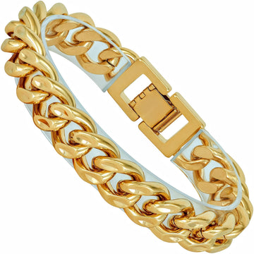 14mm Diamond Cut Miami Curb Cuban Link Bracelet