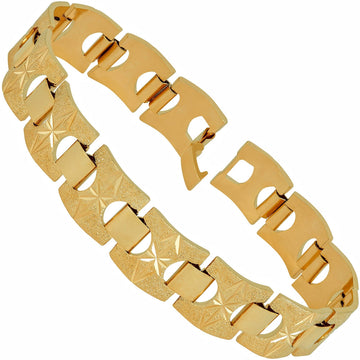 15mm Diamond Cut Star and Arrows Link Bracelet