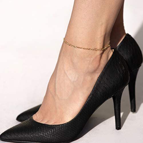2mm Figaro Link Anklet