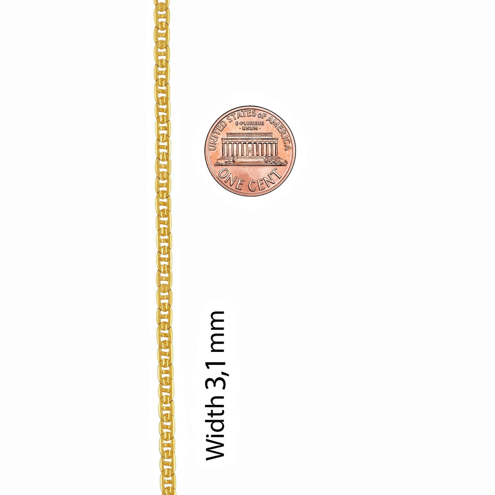 3mm Crushed Mariner Chain Necklace