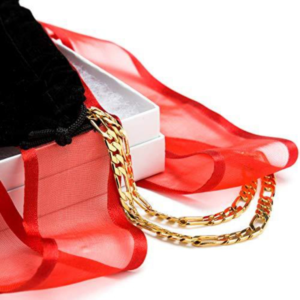 6mm Figaro Chain Gold Necklace Figaro Chain Diamond Cut