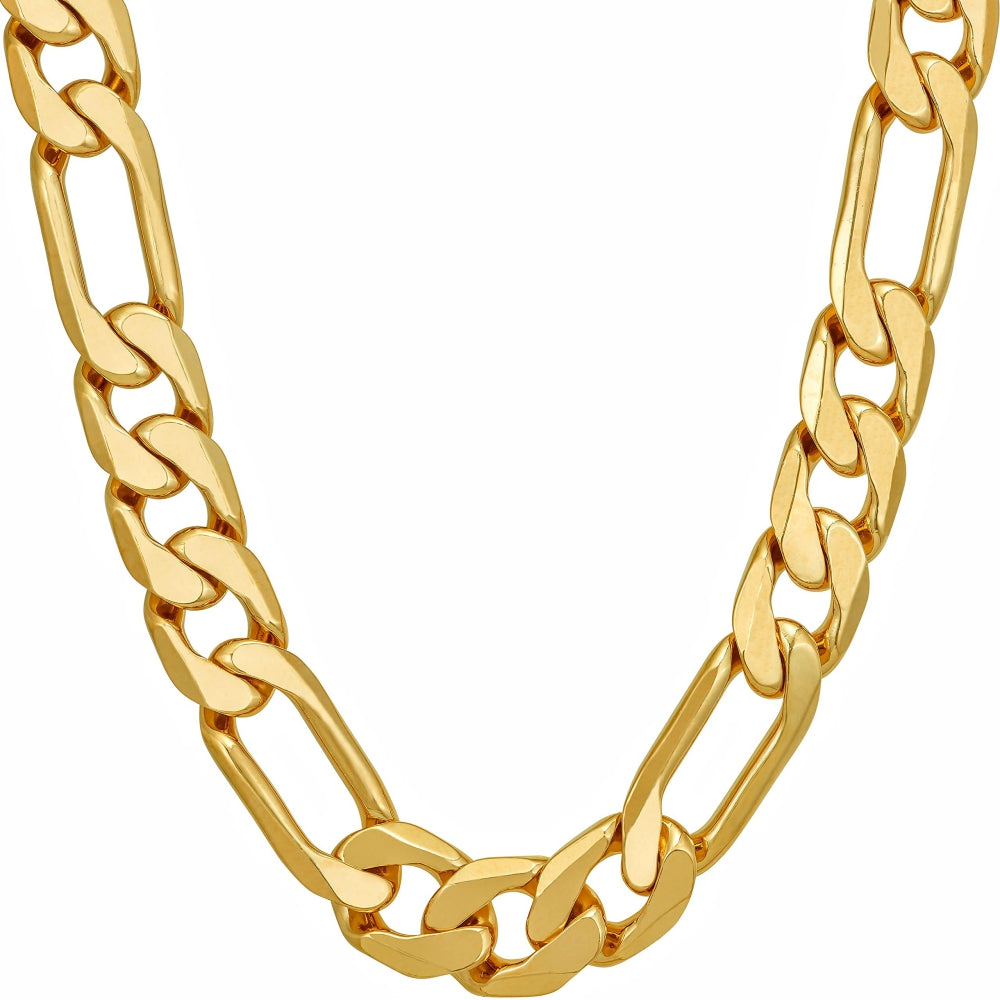Bevelled Figaro Chain Necklaces (6.5mm, 8mm, & 9.5mm)
