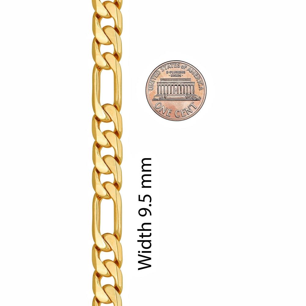 Bevelled Figaro Chain Necklaces (6.5mm, 8mm, & 9.5mm)