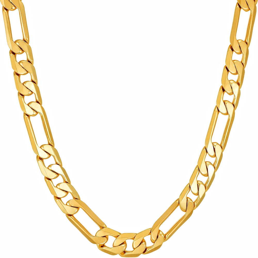 Bevelled Figaro Chain Necklaces (6.5mm, 8mm, & 9.5mm)