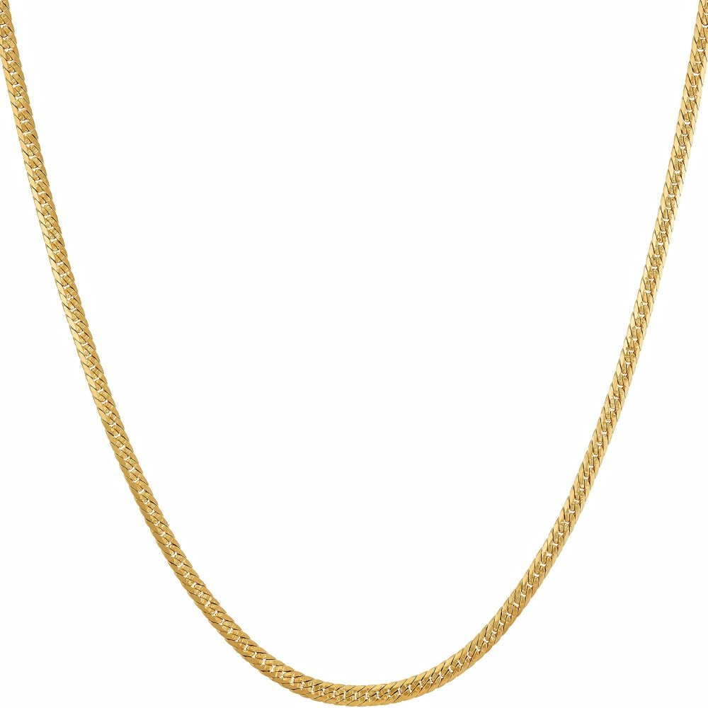Crushed Herringbone Chain Necklace