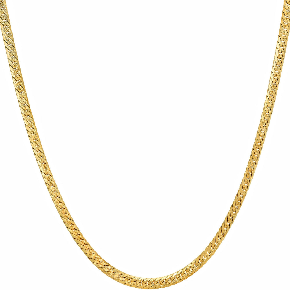 Crushed Herringbone Chain Necklace