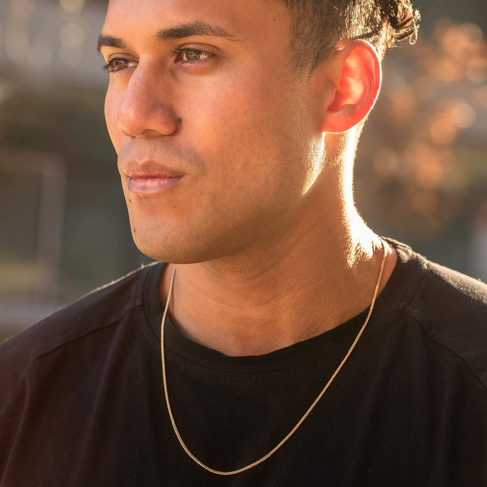Crushed Herringbone Chain Necklace