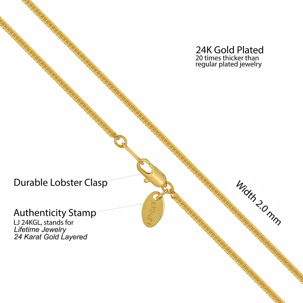 Crushed Herringbone Chain Necklace