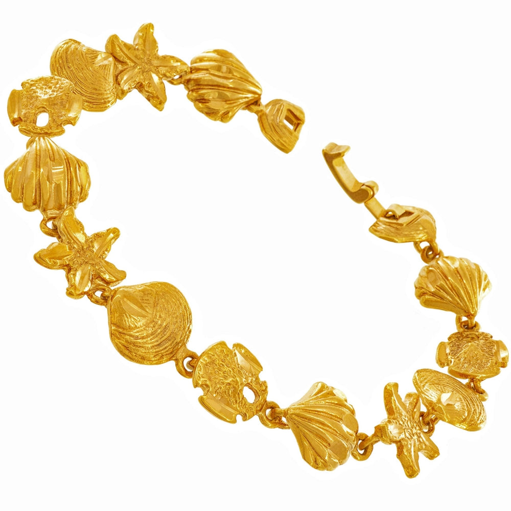 Diamond Cut Beach Charm Bracelet