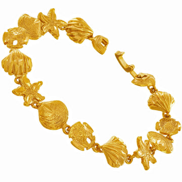 Diamond Cut Beach Charm Bracelet