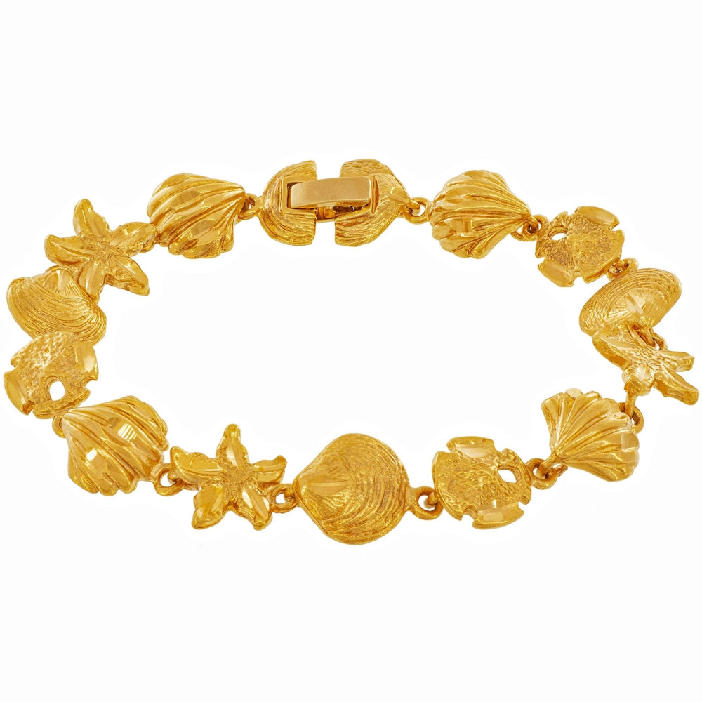 Diamond Cut Beach Charm Bracelet