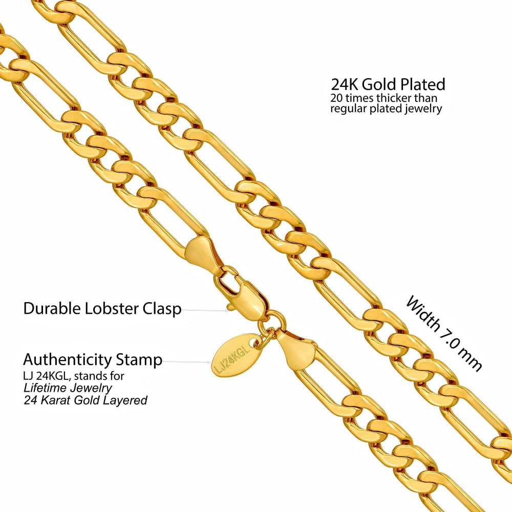 Flat Figaro Chain Necklaces ( 4mm, 5.5mm & 7mm )