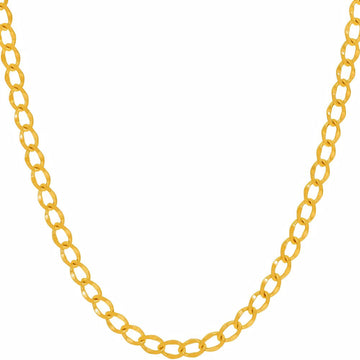 4mm Diamond Cut Curb Link Chain Necklace