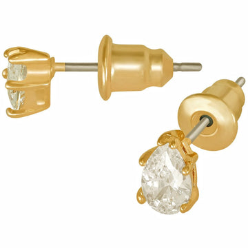 5mm Cubic Zirconia Teardrop Stud Earrings