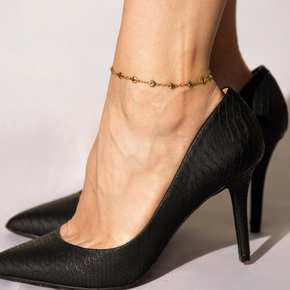 Solid Heart Link Anklet