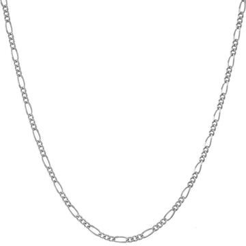 1.5mm Figaro Chain, Rhodium